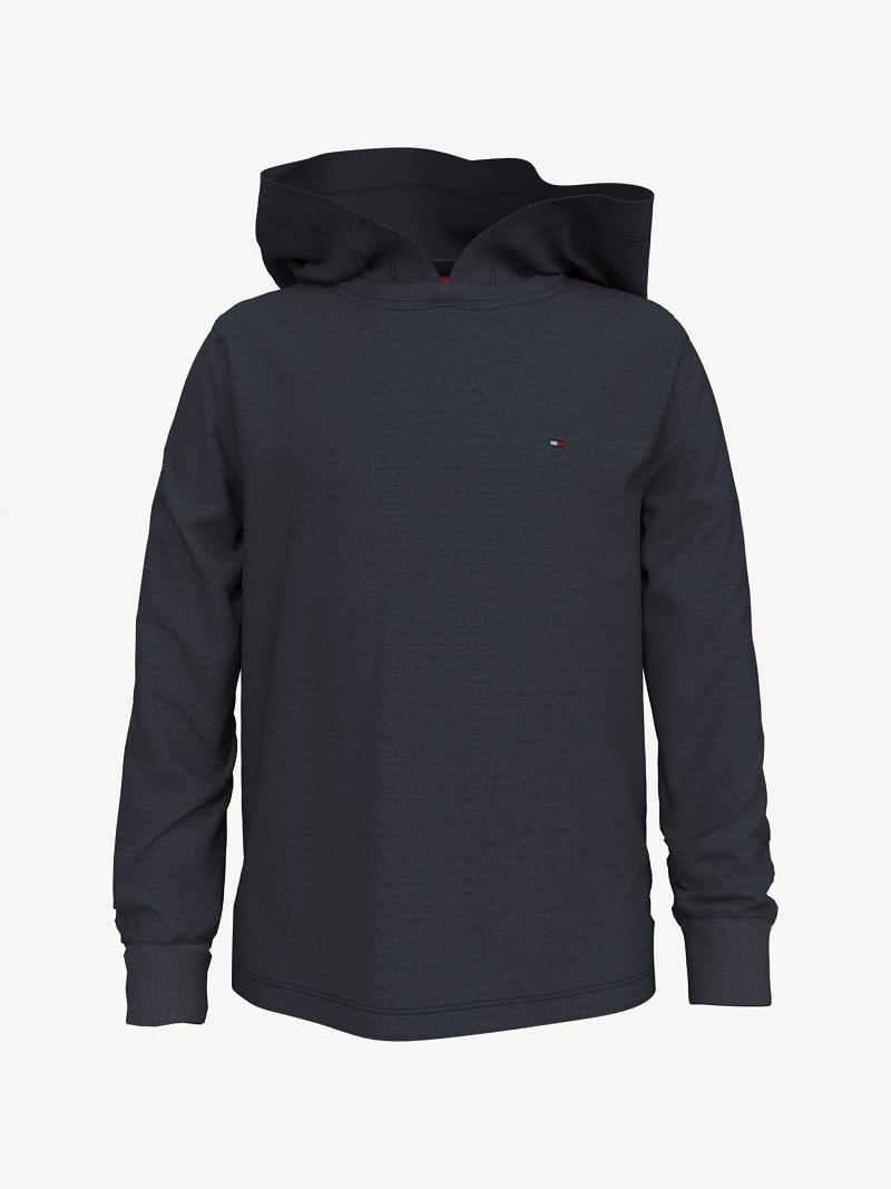 Fiú Tommy Hilfiger Solid Csuklyás Póló Kék | HU 2290ZUT